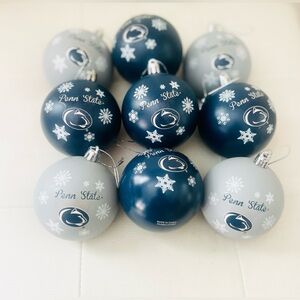 Penn State Blue & Silver Christmas Tree Ornaments